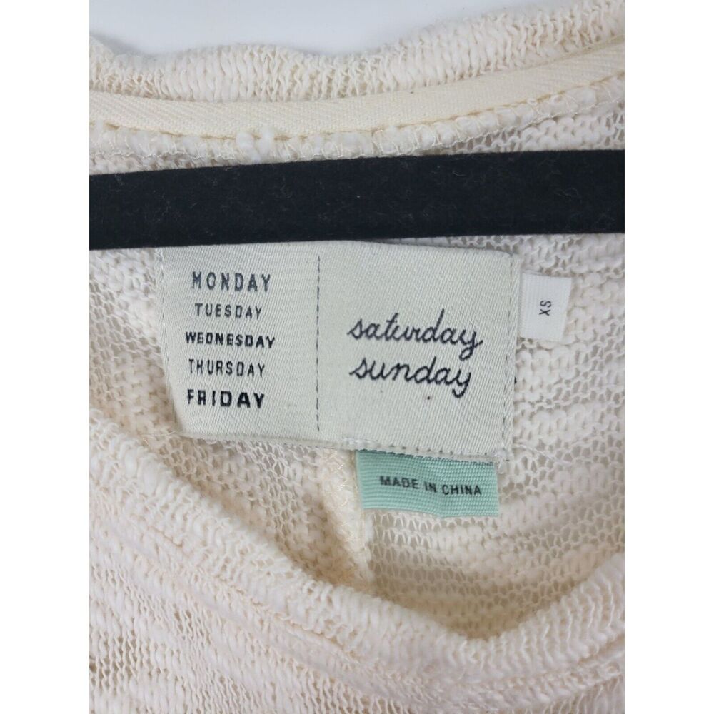 Saturday Sunday Anthropologie‎ Sweater Top XS Womens Cream Lace Pullover Sheer - Picture 6 of 10